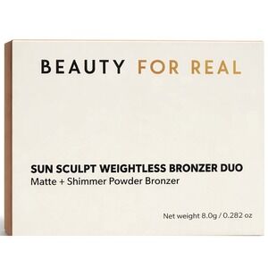 Beauty For Real Sun Sculpt Weightless Powder Bronzer Duo Matte Shimmer 0.282oz